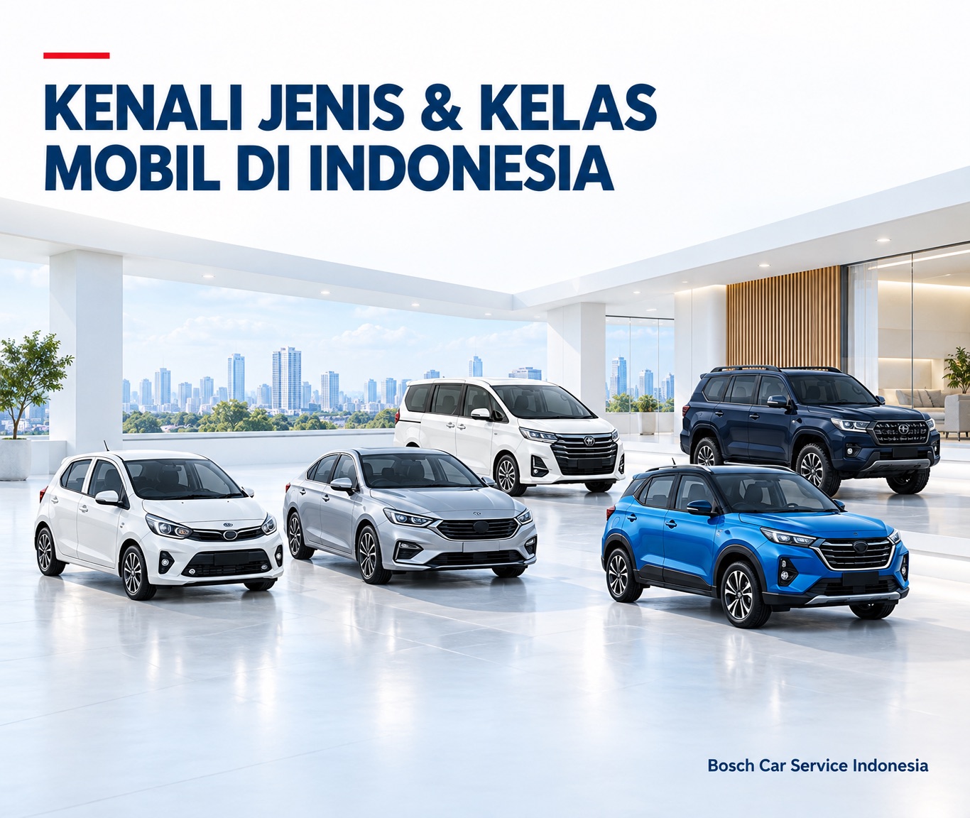 Ilustrasi berbagai jenis dan kelas mobil di Indonesia